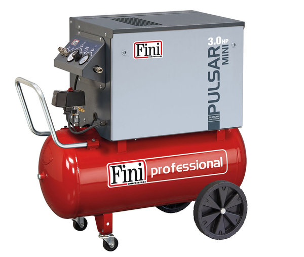 Compresor Fini insonorizado sobre depósito PULSAR MINI MK102-100-CM2