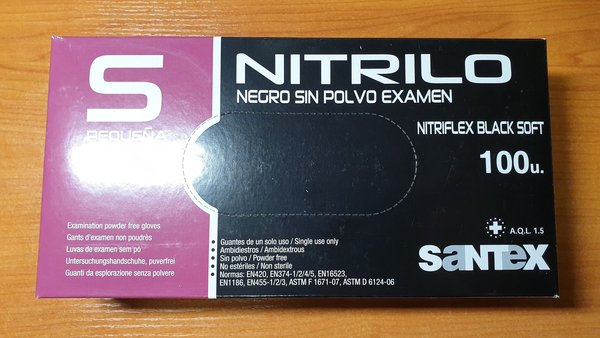 Guantes Nitrilo negro T-S caja 100 uds